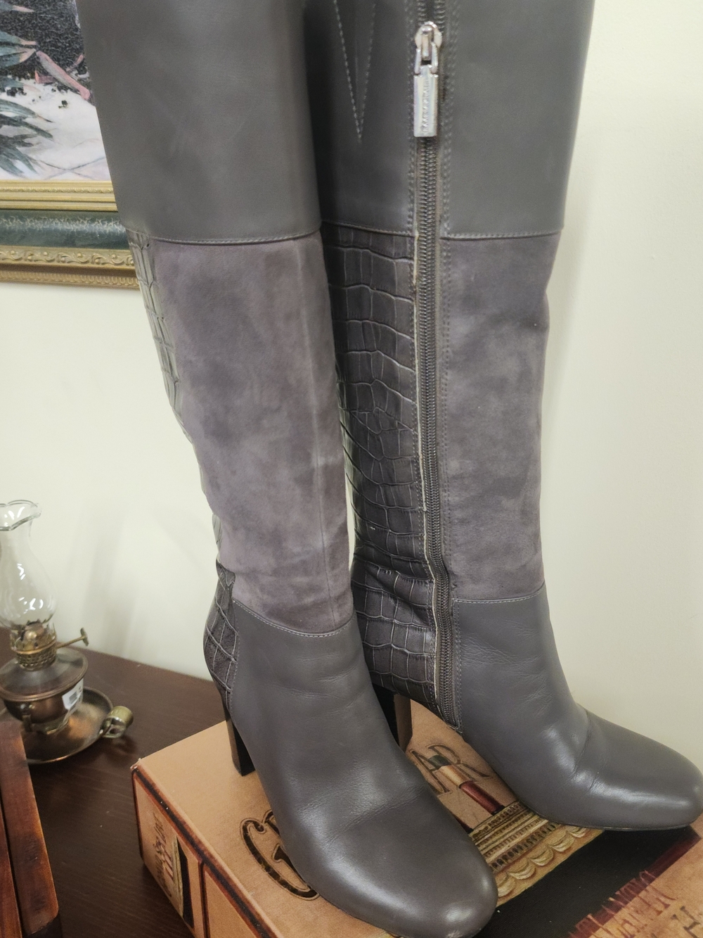 Isaac Mizrahi Gray Boots